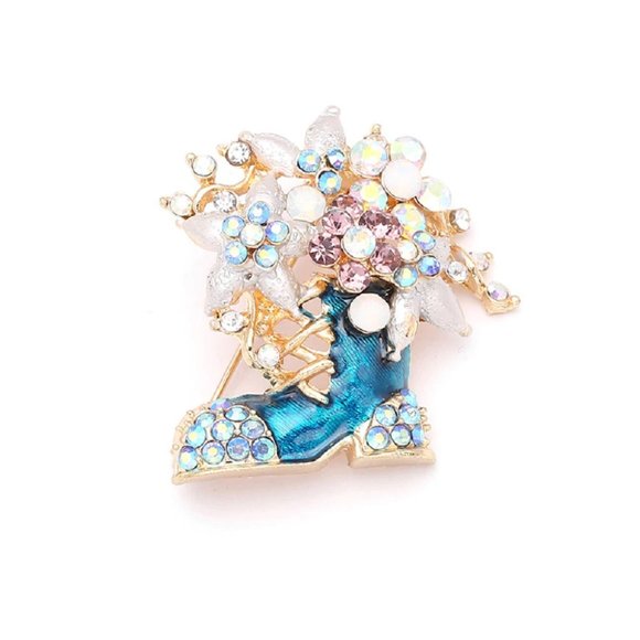 Blue Christmas Stocking Brooch/Pin - Picture 1 of 1